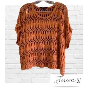 Forever 21 Contemporary Drop Open Knit Boxy Y2K Oversized Sweater Size L